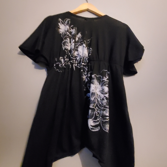 Majora Black Floral Print Shirt - Size S - Picture 6 of 7